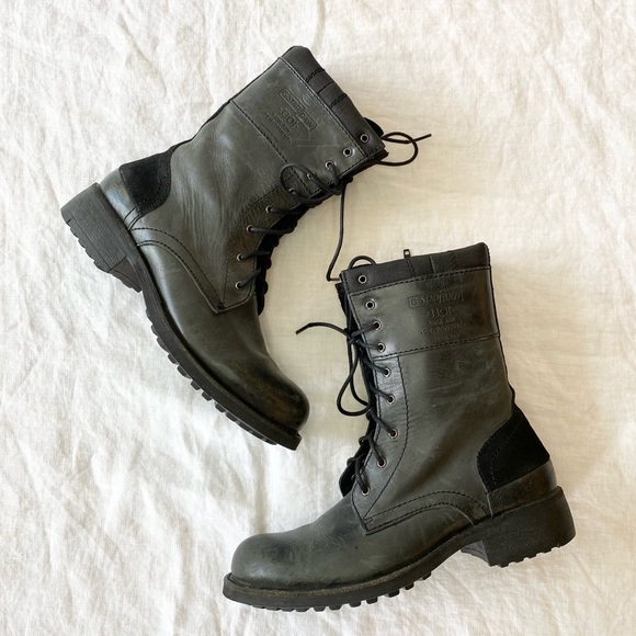G-Star Raw Leather Combat Boots - Picture 8 of 13
